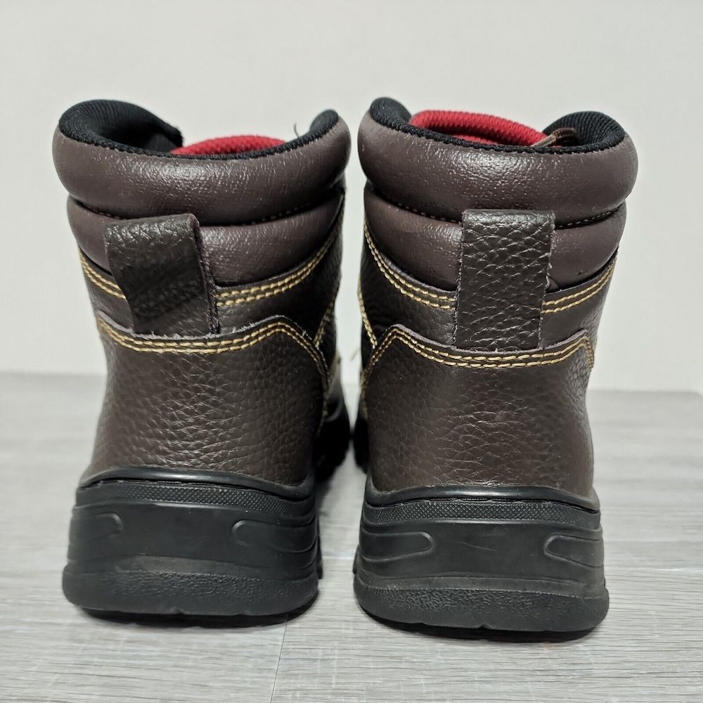 Skechers‎ Burgin Work Men's Boots Size 9 Brown Leather Slip Resistant Shoes - Picture 6 of 13